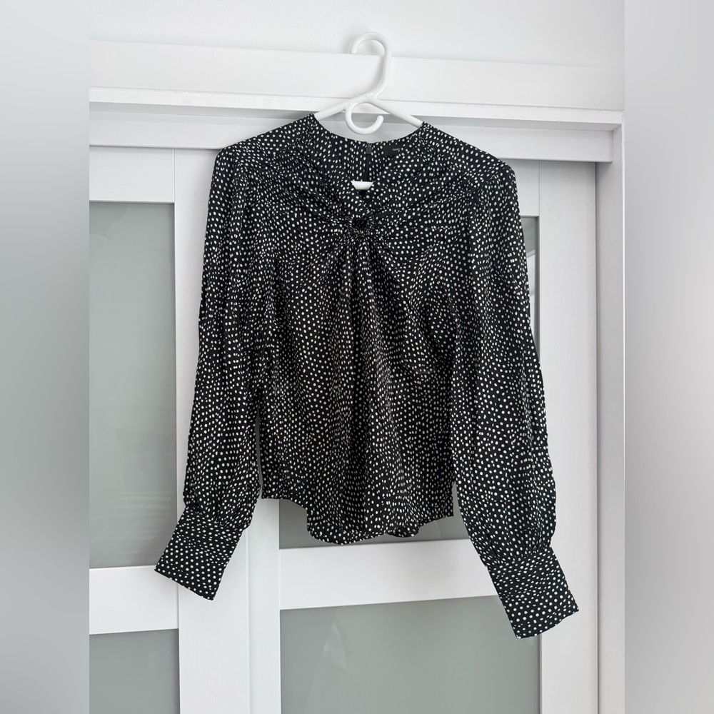Isabel Marant Black Silk Blouse Polka Dot Size 36